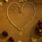 Moonstone & Golden Compass Star Pendant Necklace