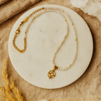 Moonstone & Golden Compass Star Pendant Necklace