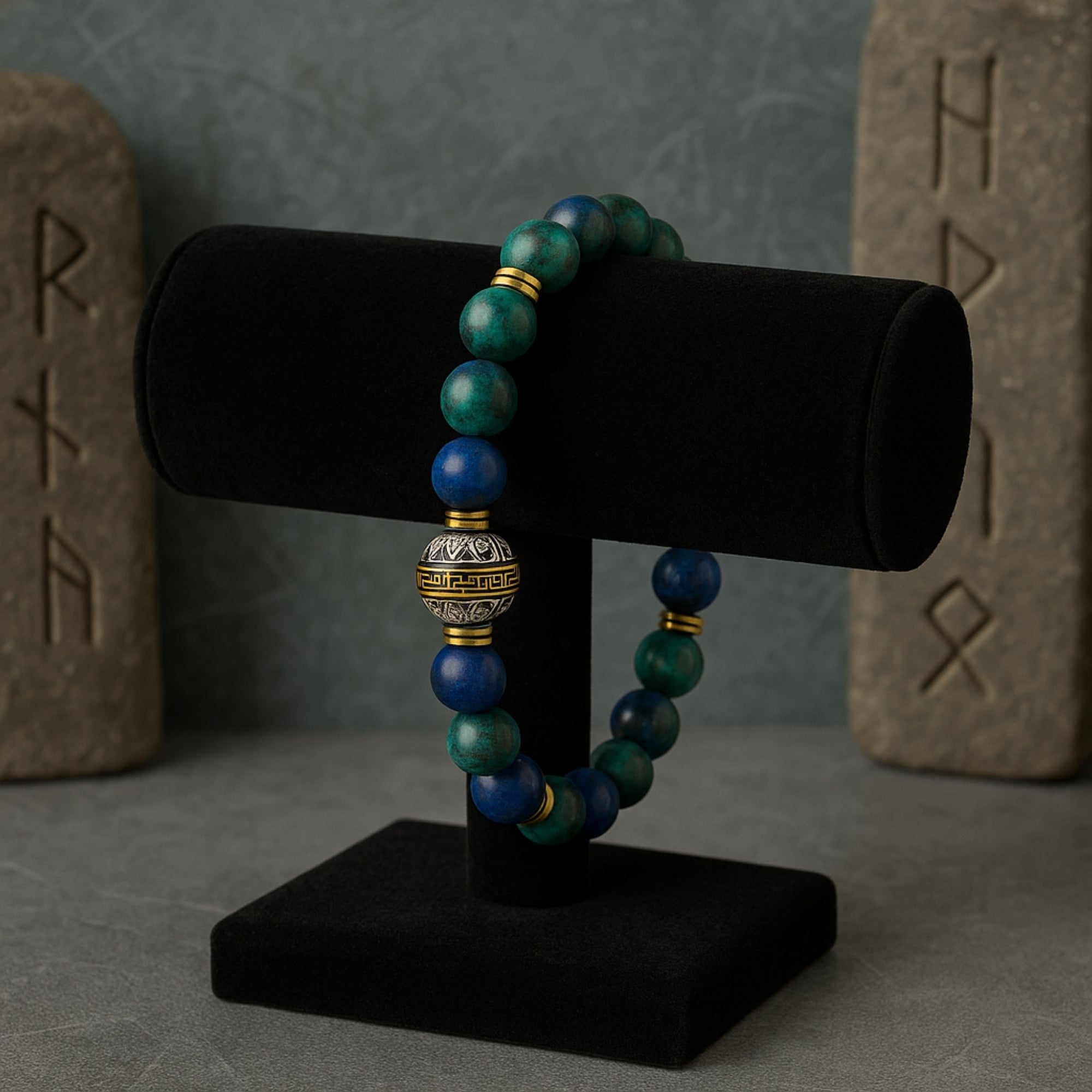 Natural Azurite Crystal Bracelet 8 mm|Erlik Khan’s Dragon Kutsal Quetzal