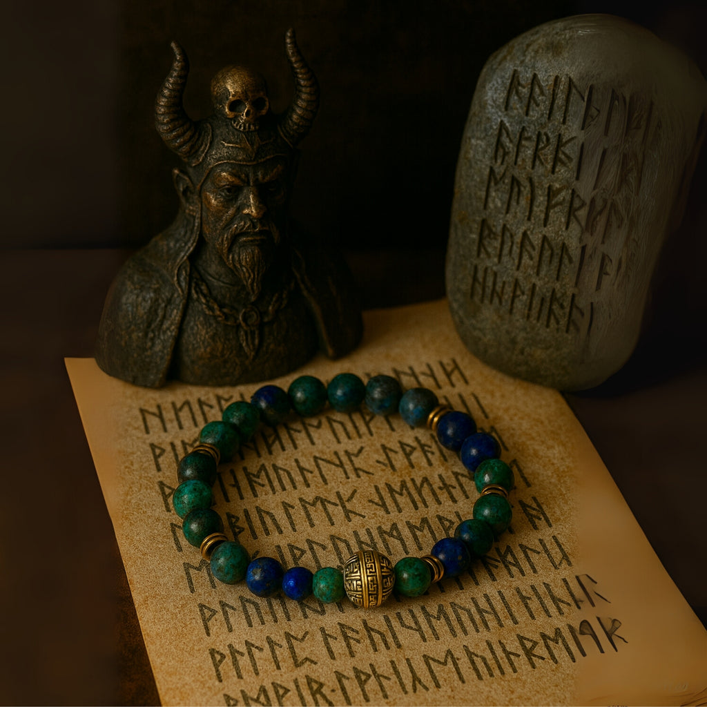 Natural Azurite Crystal Bracelet 8 mm|Erlik Khan’s Dragon Kutsal Quetzal