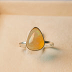 Adjustable Ethiopian Opal Ring 🌈 925 Sterling Silver | Rainbow Crystal Birthstone Jewelry | Handmade Unique October Gemstone Gift for Her