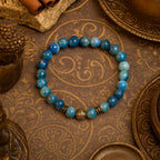 Apatite Bracelet |8 mm Natural Blue Apatite Beads