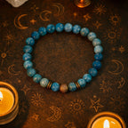 Apatite Bracelet |8 mm Natural Blue Apatite Beads