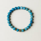 Apatite Bracelet |8 mm Natural Blue Apatite Beads