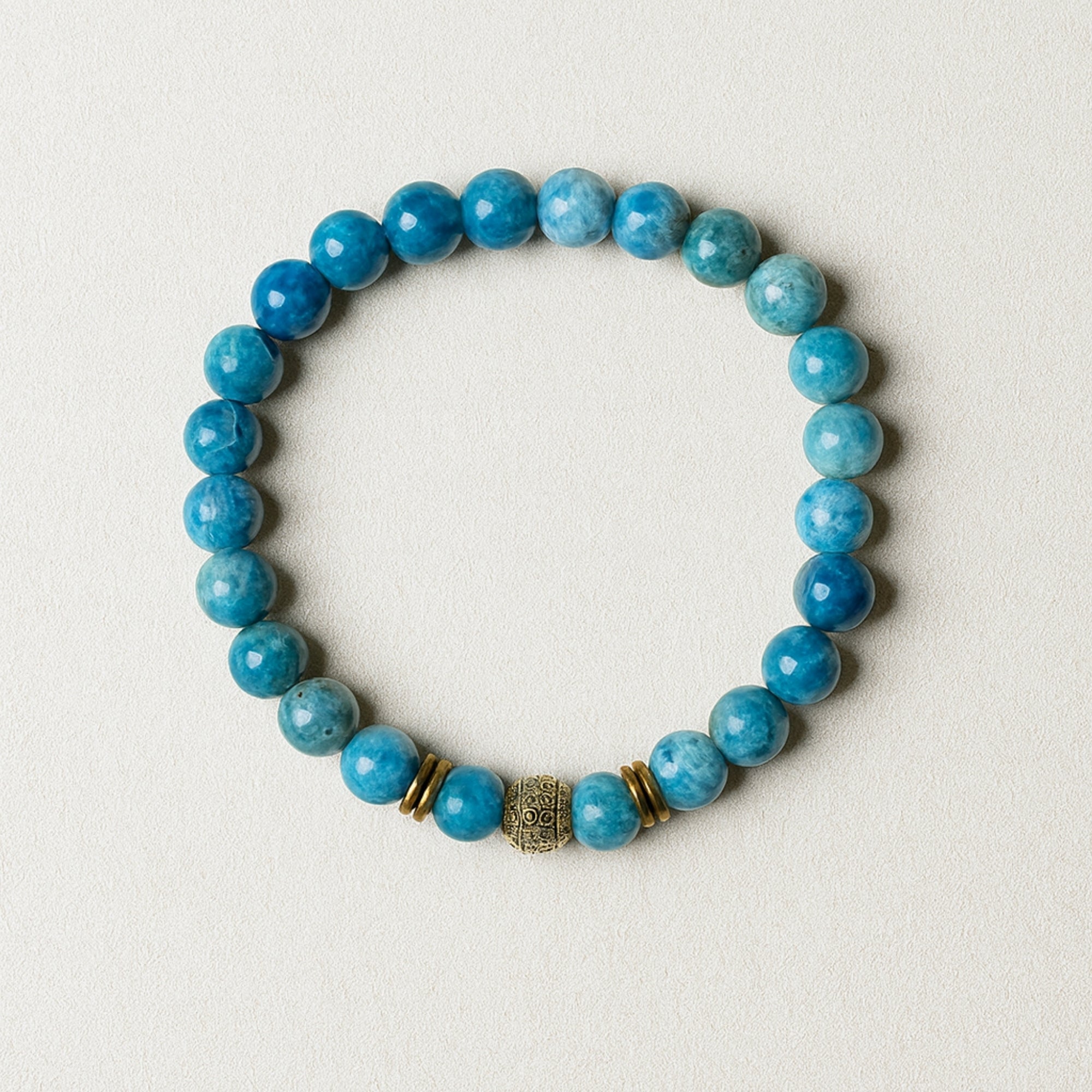 Clarity Codex Apatite Bracelet |8 mm Natural Blue Apatite Beads