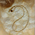 Nacre Moonlight Seal Dainty Necklace | 4mm Mother of Pearl & Gold Spacer