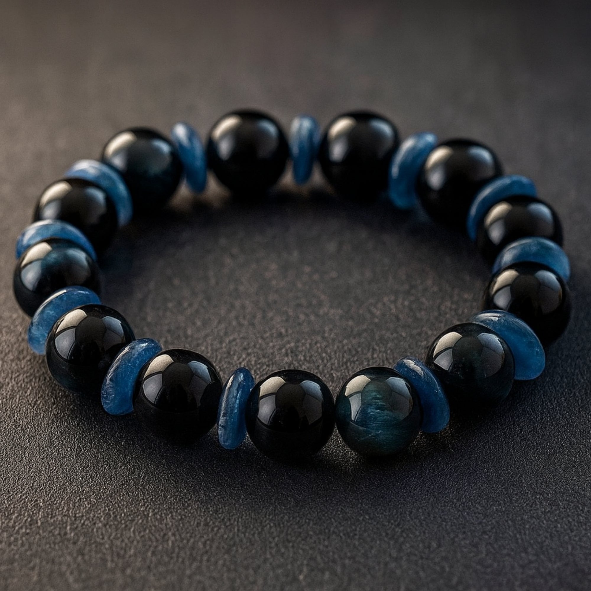 Kyanite Tiger Eye Guardian Bracelet | 10mm Premium Cut