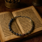 Ruby Sapphire Handmade Bracelet 6mm Faceted with Hematite & Clover Charm