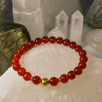 Carnelian Bracelet | 8 mm Round Gemstones | Ardor Vein | Vitality • Courage • Creative Fire