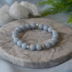 Angelite Bracelet 8 mm Andean Blue | Yaxuul Angel Stone Jewelry