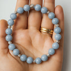 Angelite Bracelet 8 mm Andean Blue | Yaxuul Angel Stone Jewelry