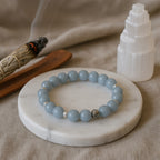 Angelite Bracelet 8 mm Andean Blue | Yaxuul Angel Stone Jewelry