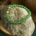 Aventurine Clover Bracelet 6 mm Golden Luck