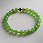 Aventurine Clover Bracelet 6 mm Golden Luck