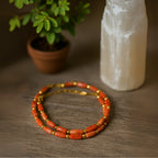 Salmon Coral Blush Necklace | 11x5 mm Barrel Beads