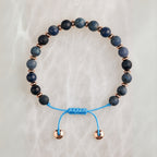 Dumortierite Hematite Bracelet Mind Focus Talisman 6mm