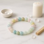 Aquamarine Morganite Heliodor Talisman | 8 mm Premium Beryl Crystal Bracelet
