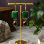 Emerald Amethyst Earrings 925 Sterling Silver Gemstone Earrings Handmade Luxury Jewelry