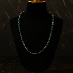 Emerald Necklace 6mm Faceted Beads with Gold Heart Charm