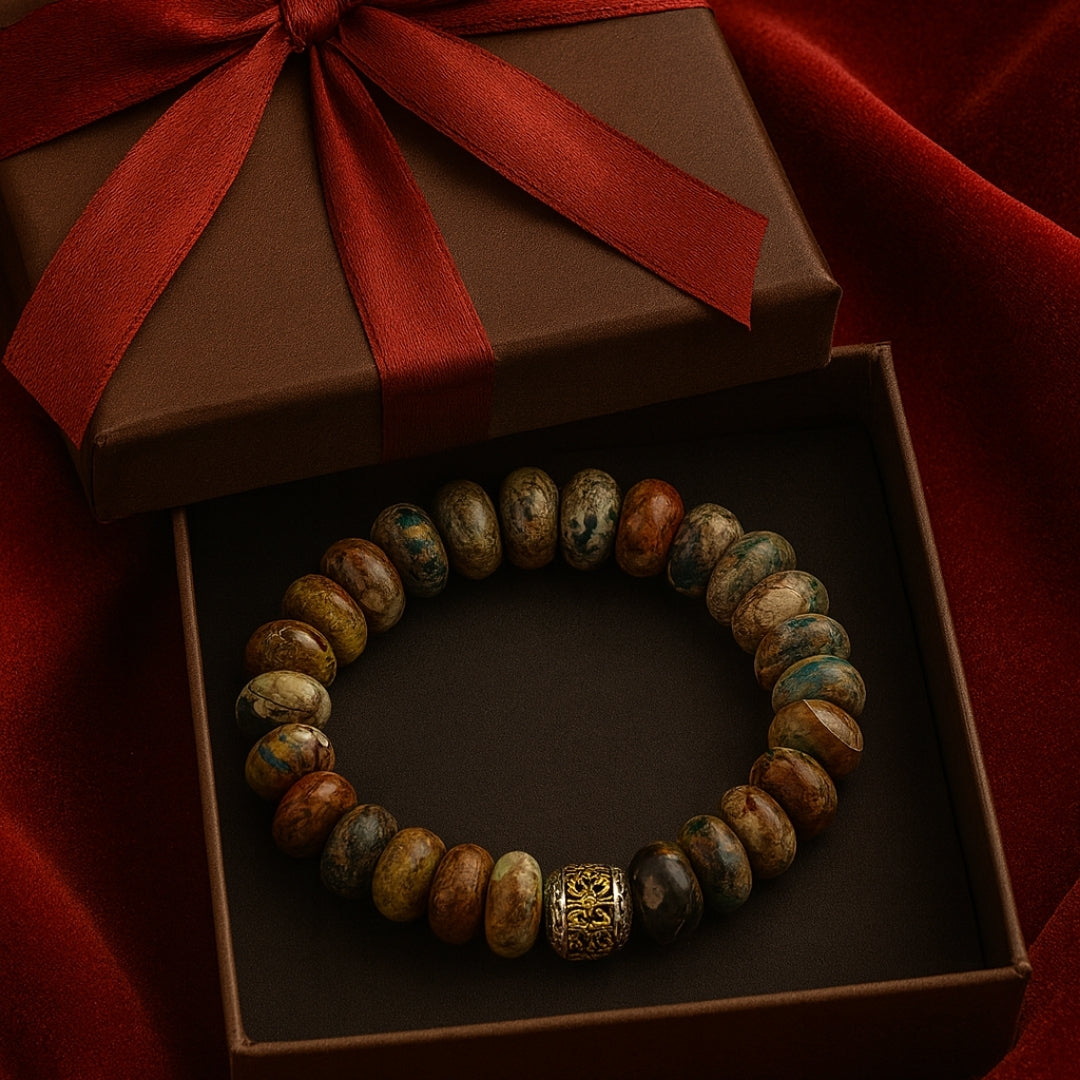 Jasper Bracelet 12mm Rondelle | Grounding Balance Crystal Jewelry