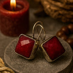 Ruby Earrings 925 Sterling Silver Natural Ruby Gemstone Earrings Handmade Luxury Jewelry