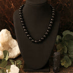 Tourmaline Shield Necklace 8mm Faceted AAA Black Tourmaline Hematite 925 Silver