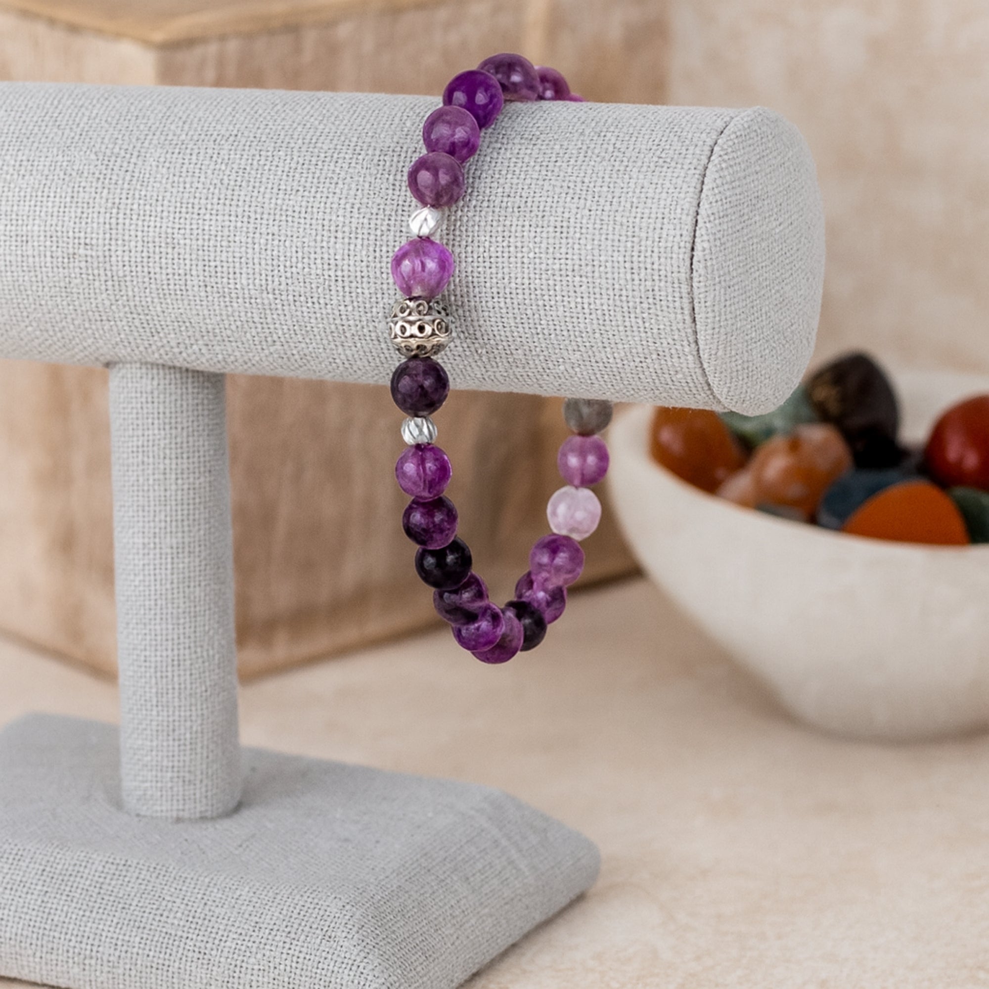 Fluorite Crystal Bracelet | 6mm Natural Fluorite Beads