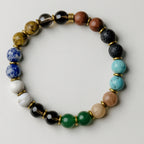 Freedom Core Bracelet 8mm Howlite Smoky Quartz Sodalite Jade Sunstone Turquoise Red Jasper Tiger Eye Lava Hematite