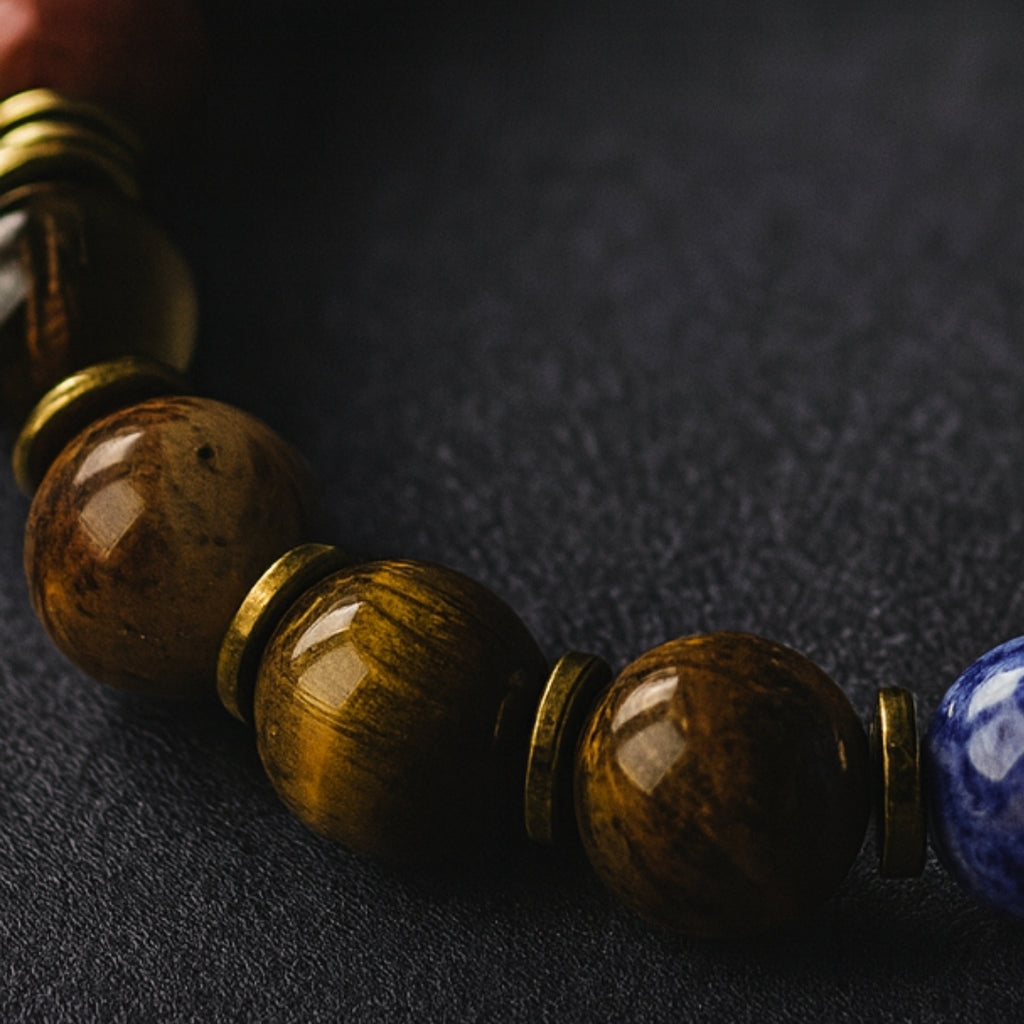 Freedom Core Bracelet 8mm Howlite Smoky Quartz Sodalite Jade Sunstone Turquoise Red Jasper Tiger Eye Lava Hematite