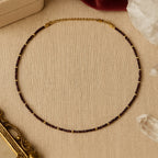 Garnet Cube Cut Necklace 2mm