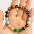 Freedom Core Bracelet 8mm Howlite Smoky Quartz Sodalite Jade Sunstone Turquoise Red Jasper Tiger Eye Lava Hematite