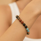 Freedom Core Bracelet 8mm Howlite Smoky Quartz Sodalite Jade Sunstone Turquoise Red Jasper Tiger Eye Lava Hematite