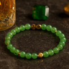 Aventurine Clover Bracelet 6 mm Golden Luck