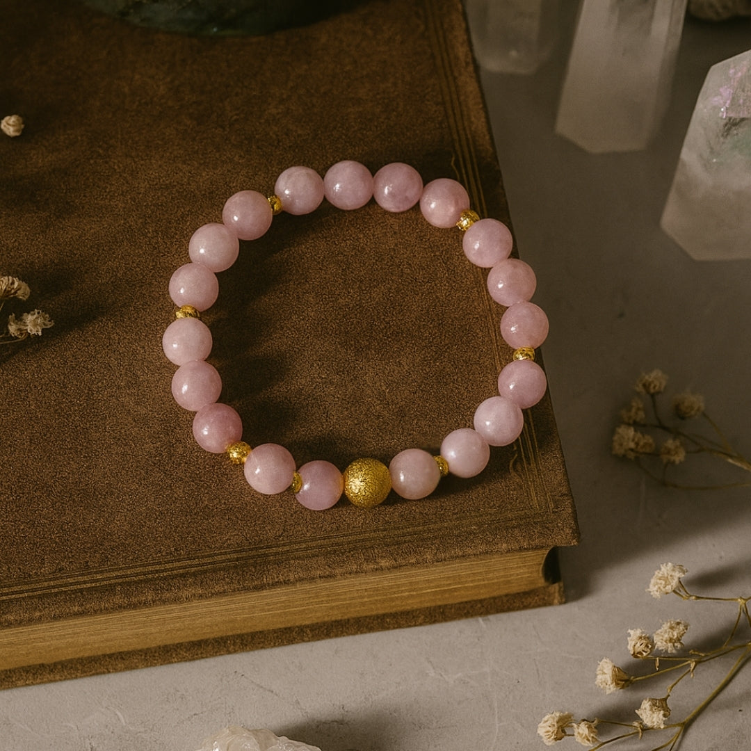 Kunzit Round Bracelet |8 mm Kunzit Healing Crystal Jewelry