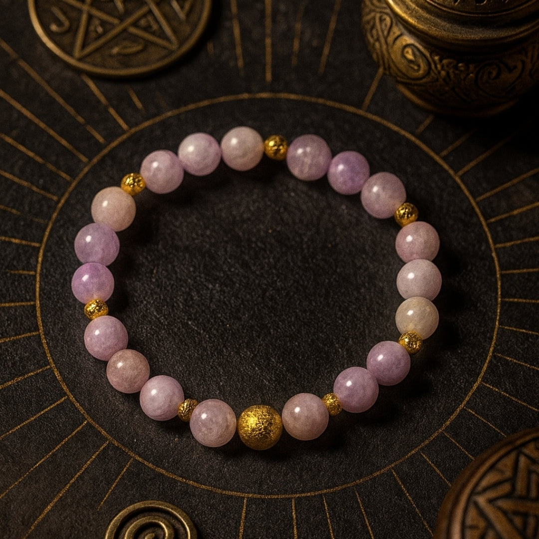 Kunzit Round Bracelet |8 mm Kunzit Healing Crystal Jewelry
