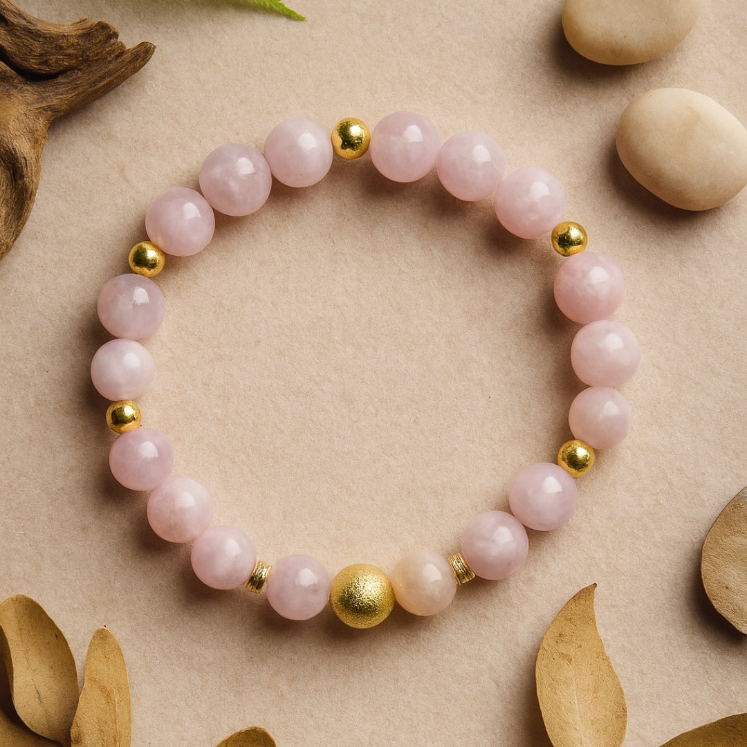 Kunzit Round Bracelet |8 mm Kunzit Healing Crystal Jewelry