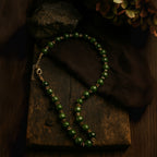 Jade Faceted Necklace with Square Hematite 8mm
