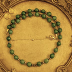 Jade Faceted Necklace with Square Hematite 8mm