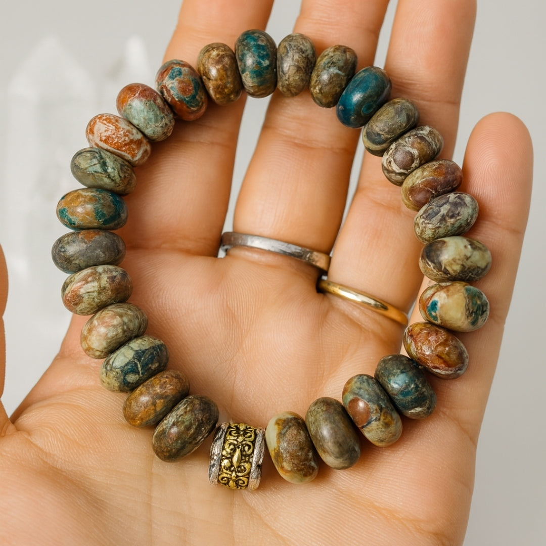 Jasper Bracelet 12mm Rondelle | Grounding Balance Crystal Jewelry