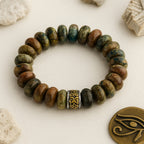 Jasper Bracelet 12mm Rondelle | Atlantean Echo | Grounding • Balance • Ancestral Memory