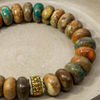 Jasper Bracelet 12mm Rondelle | Atlantean Echo | Grounding • Balance • Ancestral Memory