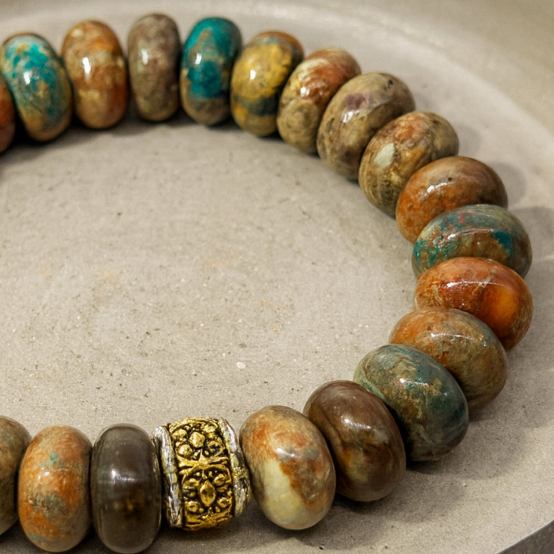 Jasper Bracelet 12mm Rondelle | Grounding Balance Crystal Jewelry