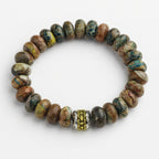 Jasper Bracelet 12mm Rondelle | Atlantean Echo | Grounding • Balance • Ancestral Memory