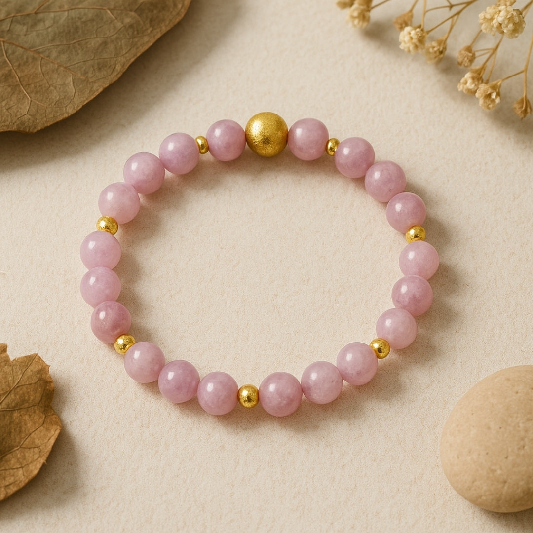 Kunzit Round Bracelet |8 mm Kunzit Healing Crystal Jewelry