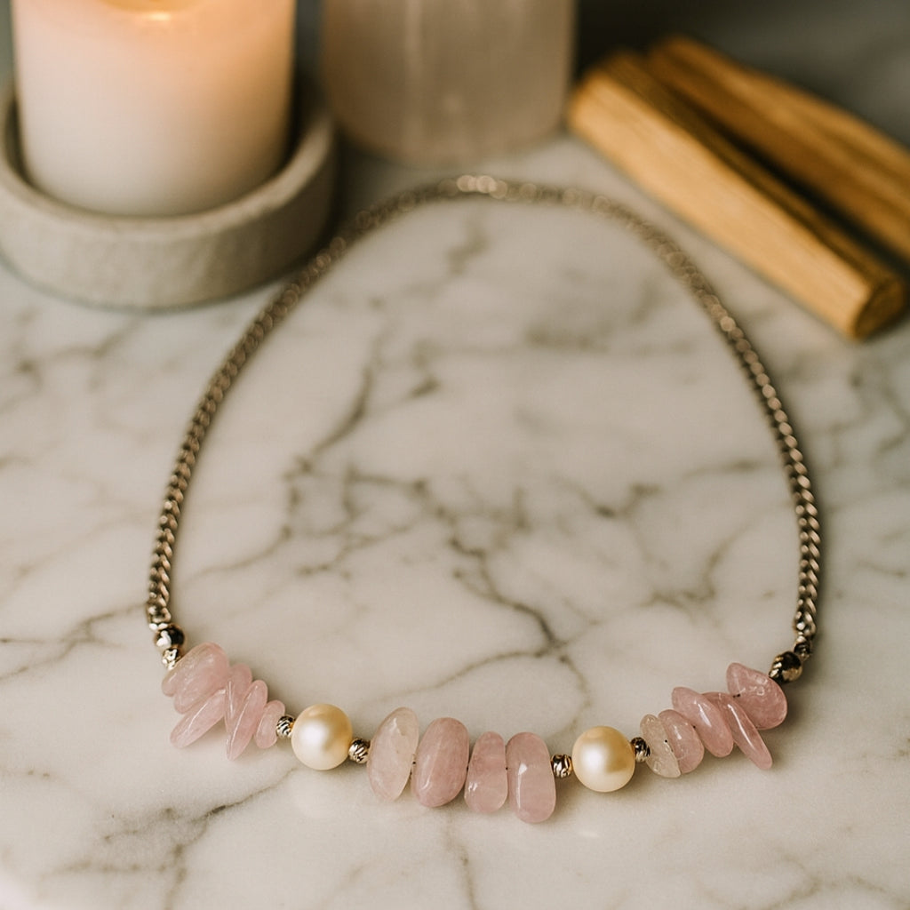 Kunzite Pearl Necklace