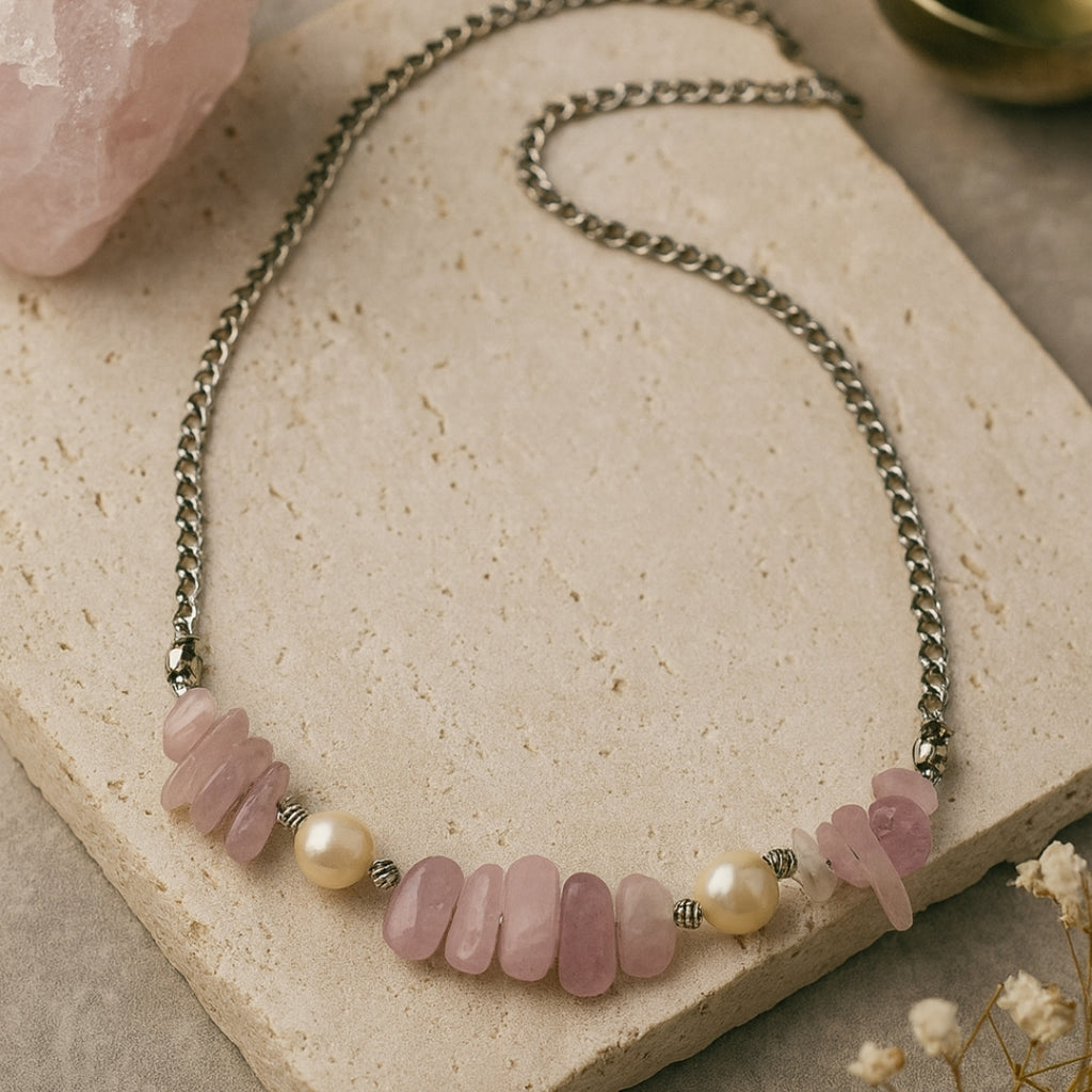 Kunzite Pearl Necklace