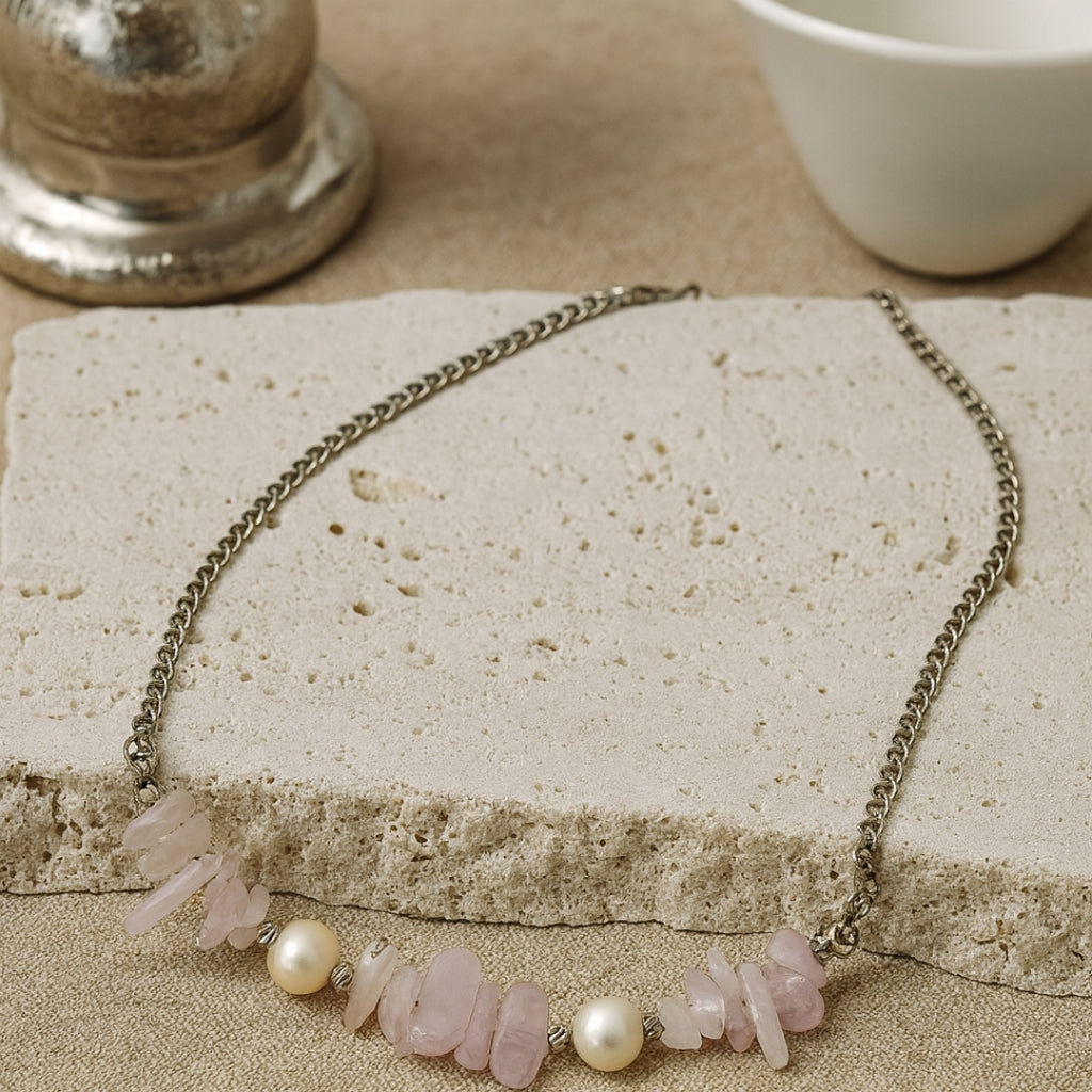 Kunzite Pearl Necklace