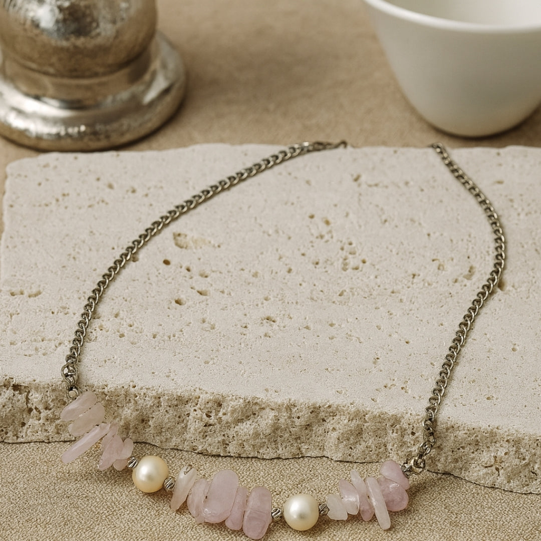 Kunzite Pearl Necklace