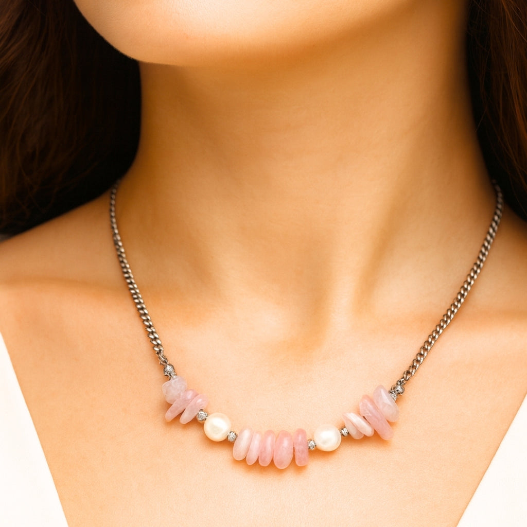 Kunzite Pearl Necklace