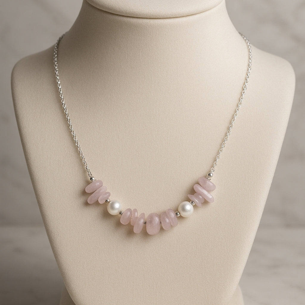 Kunzite Pearl Necklace